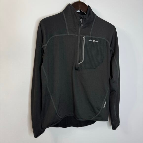 Eddie Bauer Men's High Route Grid Air 1/4-Zip Sweatshirt Black Outdoor Sz M - Picture 2 of 15